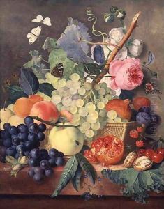 A Basket of Fruit by Jan Van Huysum
