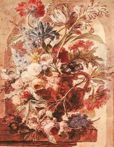 Bouquet of Flowers in a Vase by Jan Van Huysum