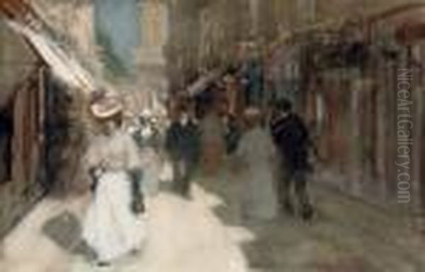 Elegant Figures In The Spuistraat, The Hague - view 1