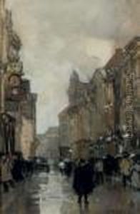 A Rainy Day On The Spuistraat, The Hague by Floris Arntzenius