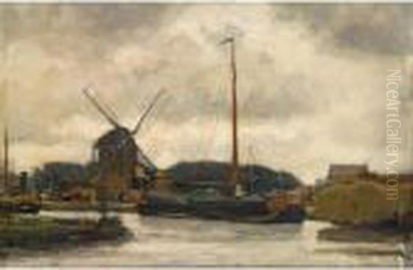 Barges On The River Vliet, The Hague - view 1