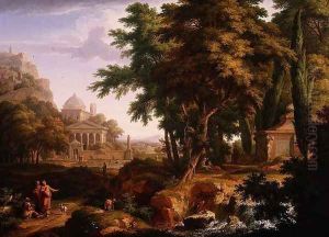 Arcadian Landscape with St Peter and St John Healing the Crippled Man