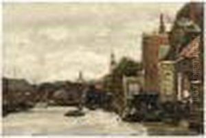 A View Of A Harbour In A Dutch Town
