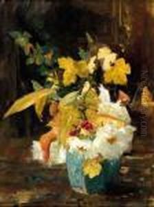Autumn Flowers In A Ginger Jar by Floris Arntzenius