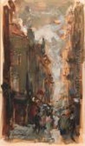 A Crowded Street, The Hague by Floris Arntzenius