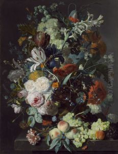 Still Life with Flowers and Fruit by Jan Van Huysum