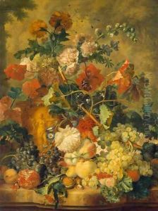 Flowers and Fruit 2 by Jan Van Huysum