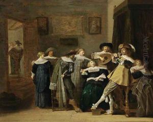 An Elegant Company Playing Music 1637 by Dirck Hals