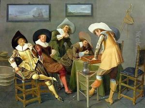Cavaliers in a tavern by Dirck Hals