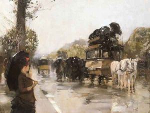 April Showers, Champs Elysees Paris by Childe Hassam