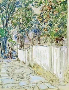 Flagstone Sidewalk, Portsmouth, New Hampshire by Childe Hassam