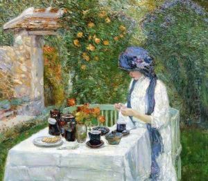 The Terre-Cuite Tea Set by Childe Hassam