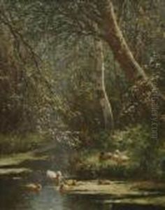 Enten Mit Ihren Kuken by David Adolf Constant Artz