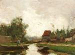 Sloot Met Boer In Punter by David Adolf Constant Artz