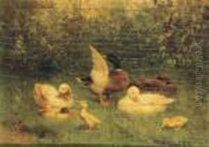 A Duck Family by David Adolf Constant Artz