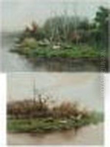 Ducks On A Riverbank
