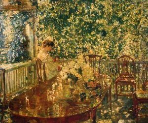 Summer Porch at Mr. and Mrs. C.E.S. Wood's by Childe Hassam