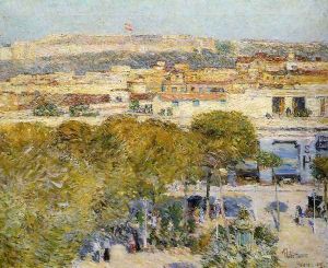 Place Centrale and fort Cabanas, Havana by Childe Hassam