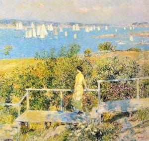 Yachts, Gloucester Harbor by Childe Hassam