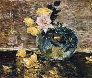 Roses in a Vase by Childe Hassam