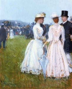 At the Grand Prix in Paris by Childe Hassam