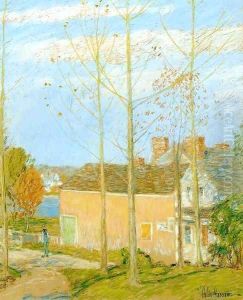 The Barn, Cos Cob by Childe Hassam