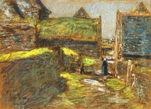 Brittany Barns by Childe Hassam
