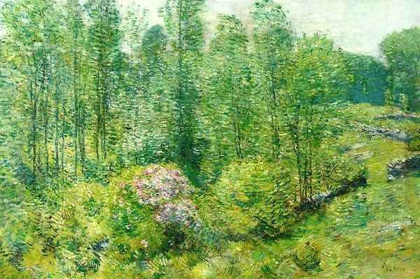 Spring Landscape with a Farmer and White Horse - view 1