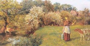 Poll the Milkmaid Late 1860s by Arthur Hughes