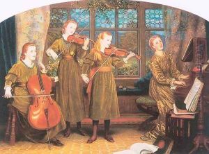 The Home Quartet (Mrs. Vernon Lushington and her Children) 1882-83 by Arthur Hughes