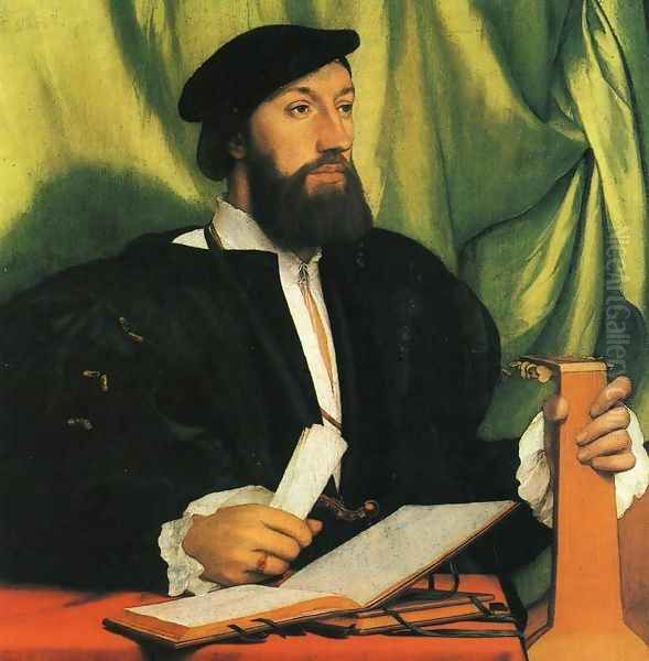 Unknown Gentleman with Music Books and Lute c. 1534 - view 1