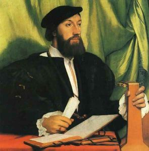 Unknown Gentleman with Music Books and Lute c. 1534