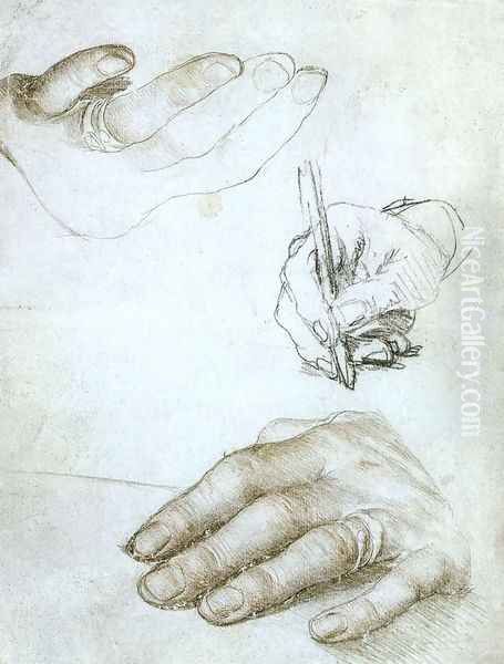 Studies of the Hands of Erasmus of Rotterdam c. 1523 - view 1