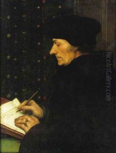 Portrait of Erasmus of Rotterdam Writing I by Hans Holbein the Younger