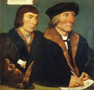 Portrait of Thomas Goldsalve and His Son John by Hans Holbein the Younger