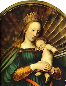 Meyer Madonna Detail 1 1526 by Hans Holbein the Younger