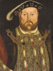 Portrait of Henry VIII (1491-1547), half-length, with a jewelled tunic and chain 2 by Hans Holbein the Younger
