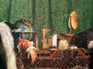 The Ambassadors detail of the astronomical instruments by Hans, The Elder Holbein
