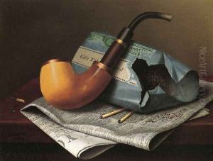 Still Life with Pipe, Newspaper and Tobacco Pouch by William Michael Harnett