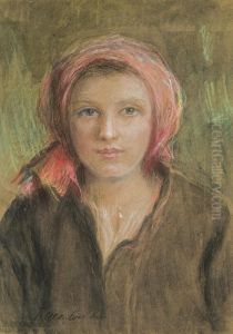 Girl In Red Scarf