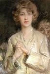 Portret Kobiety W Kremowej Sukni by Teodor Axentowicz