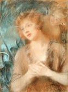 Portret Rudowlosej Z Amorkiem