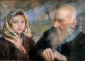 Starzec I Dziewczyna (starosc I Mlodosc) by Teodor Axentowicz