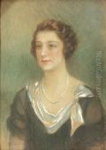 Portret Mlodej Kobiety Z Perlowym Naszyjnikiem by Teodor Axentowicz
