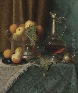Still Life with Fruit and Wine by William Michael Harnett