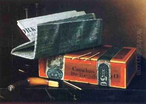 Still Life with Cigar, Pipe, New York Herald and Wiine Glass by William Michael Harnett