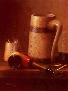 Still Life, Pipe And Mug by William Michael Harnett