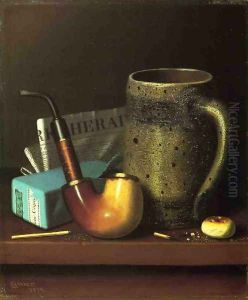 Still Life with Pipe, Mug and Newspaper by William Michael Harnett