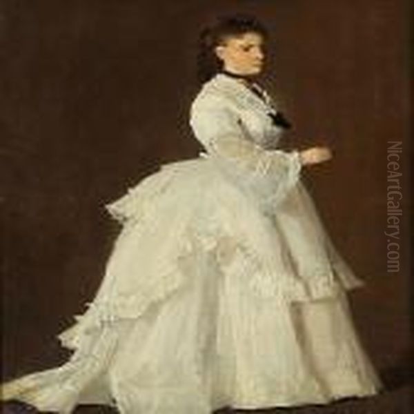 An Elegant Lady In A White Dress - view 1