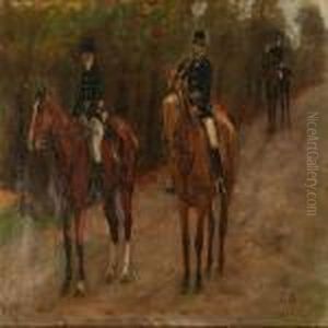 Three Riders On Horseback by Otto Bache